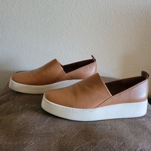 Vince Saxon Tan leather slip ons - used like new